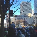 Another 4th and Pine shot, closer to the tree where the fans have climbed up. Across the way you can see the fans on the fountain in Westlake Park.