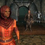 Delga in Red Dunmer Outfit